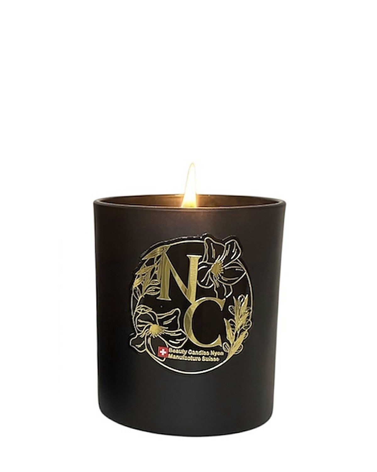 Bougie parfumée Nuit d'été, pot noir, cire de soja blanche